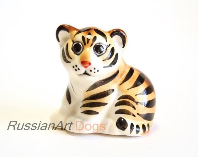 Tiger Tiger Cub Figurine Ceramics Handmade Statuette Etsy