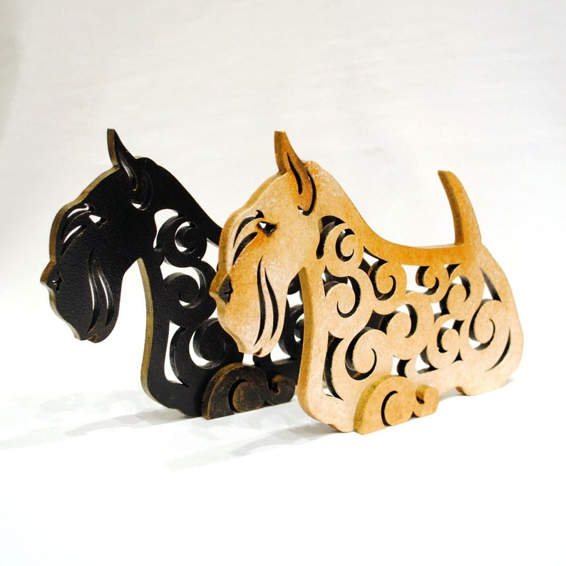 Statuette Scottish Terrier figurine made of wood handpainted Etsy