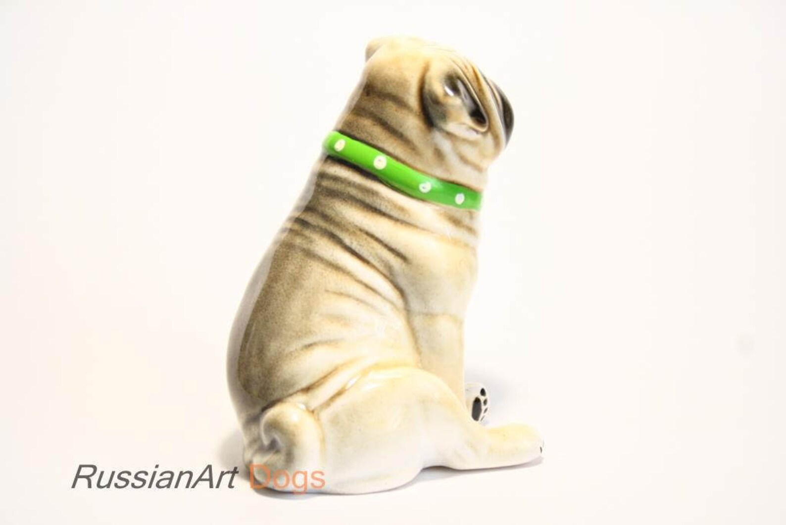 Pug dog ceramic figurine handmade statue Etsy