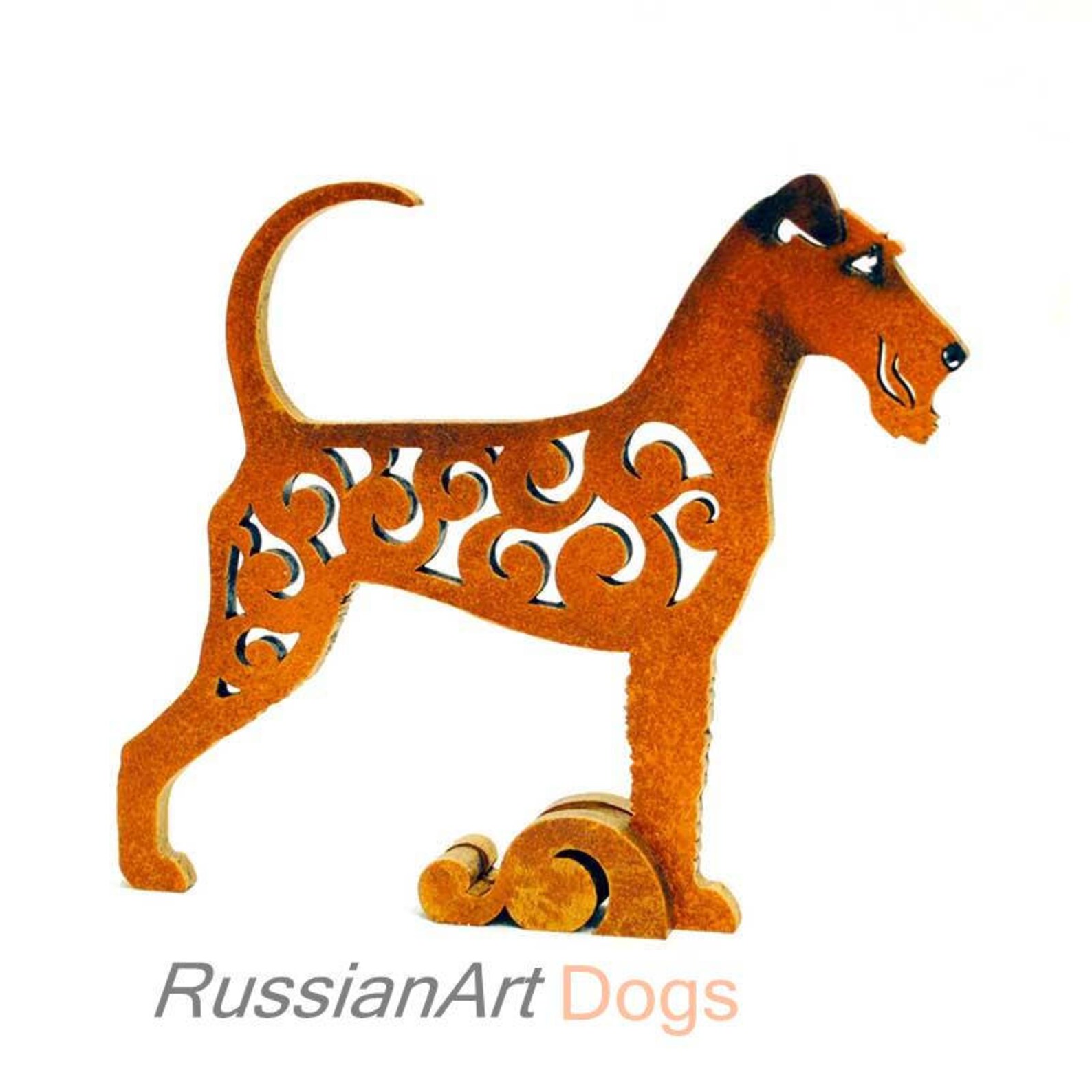 Irish Terrier Figurine Statue Made of Wood MDF Statuette Etsy