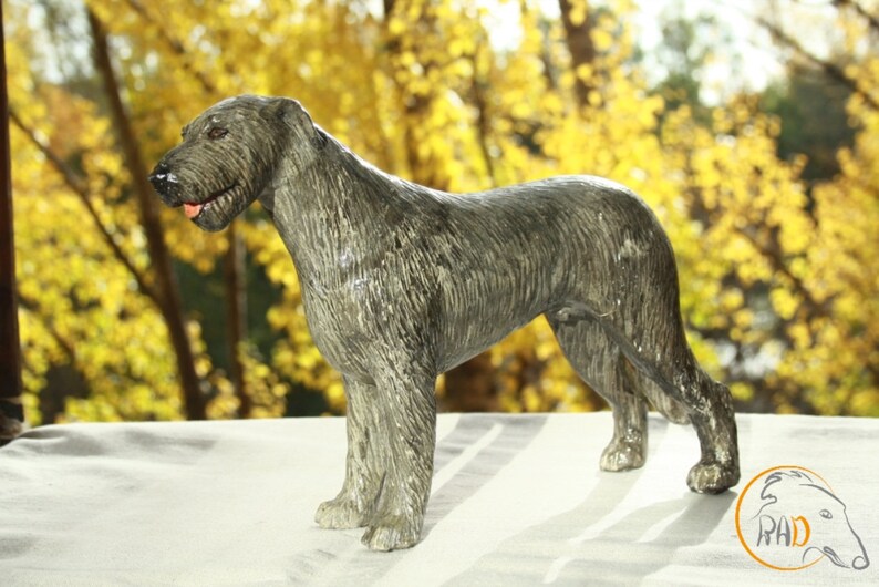 Irish wolfhound dog statue figurine handmade of ceramic Etsy