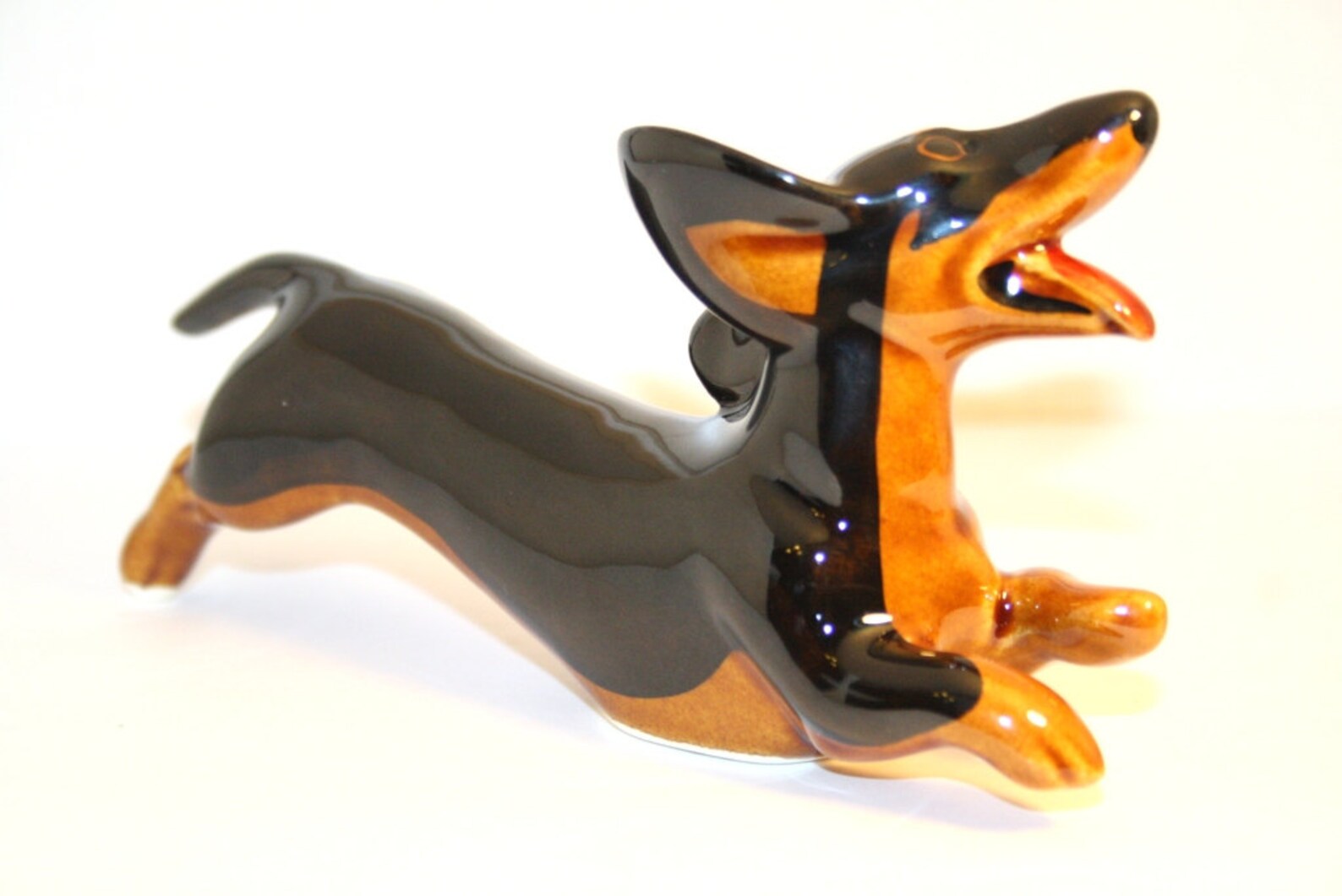 Funny Dachshund Dog Figurine Ceramics Handmade Statuette Etsy