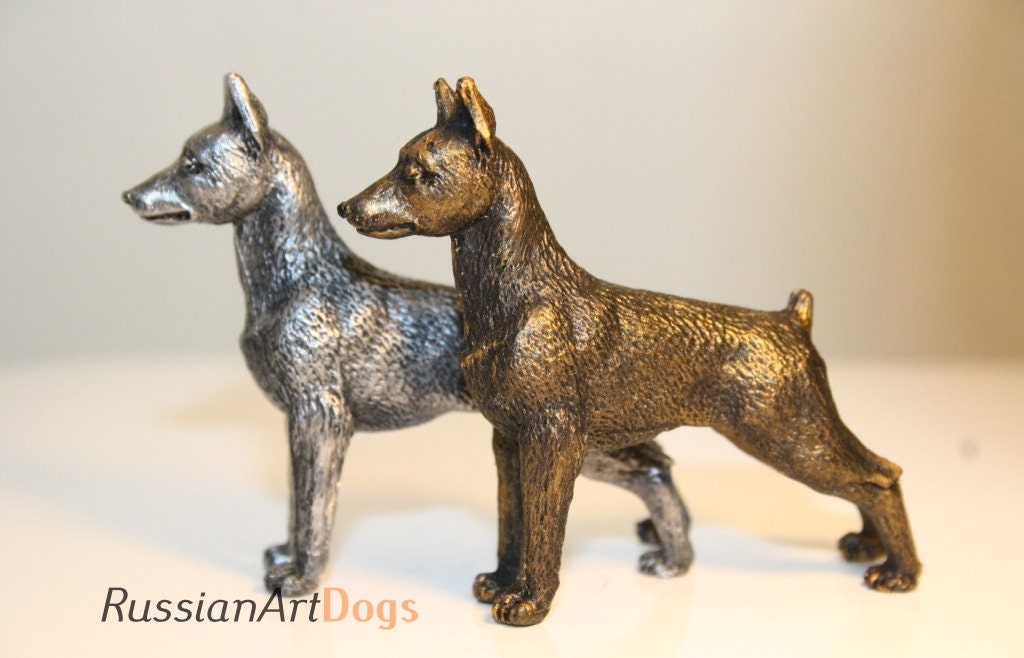 Miniature Pinscher miniature figurine dog out of a tin Etsy