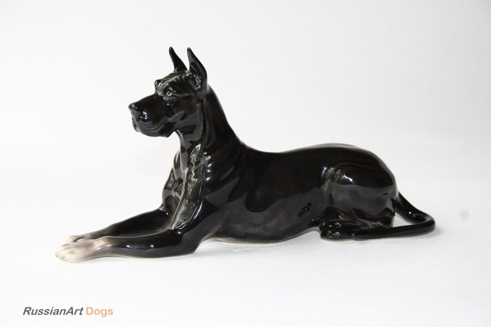 Great Dane dog porcelain figurine handmade statuette | Etsy