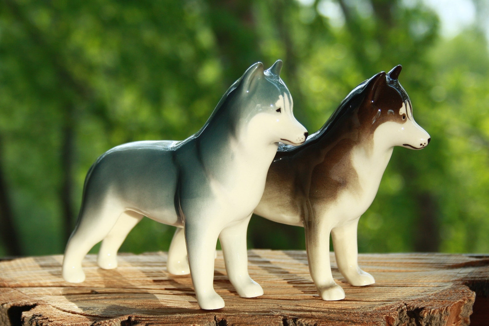 Siberian husky dog porcelain figurine handmade statuette Etsy