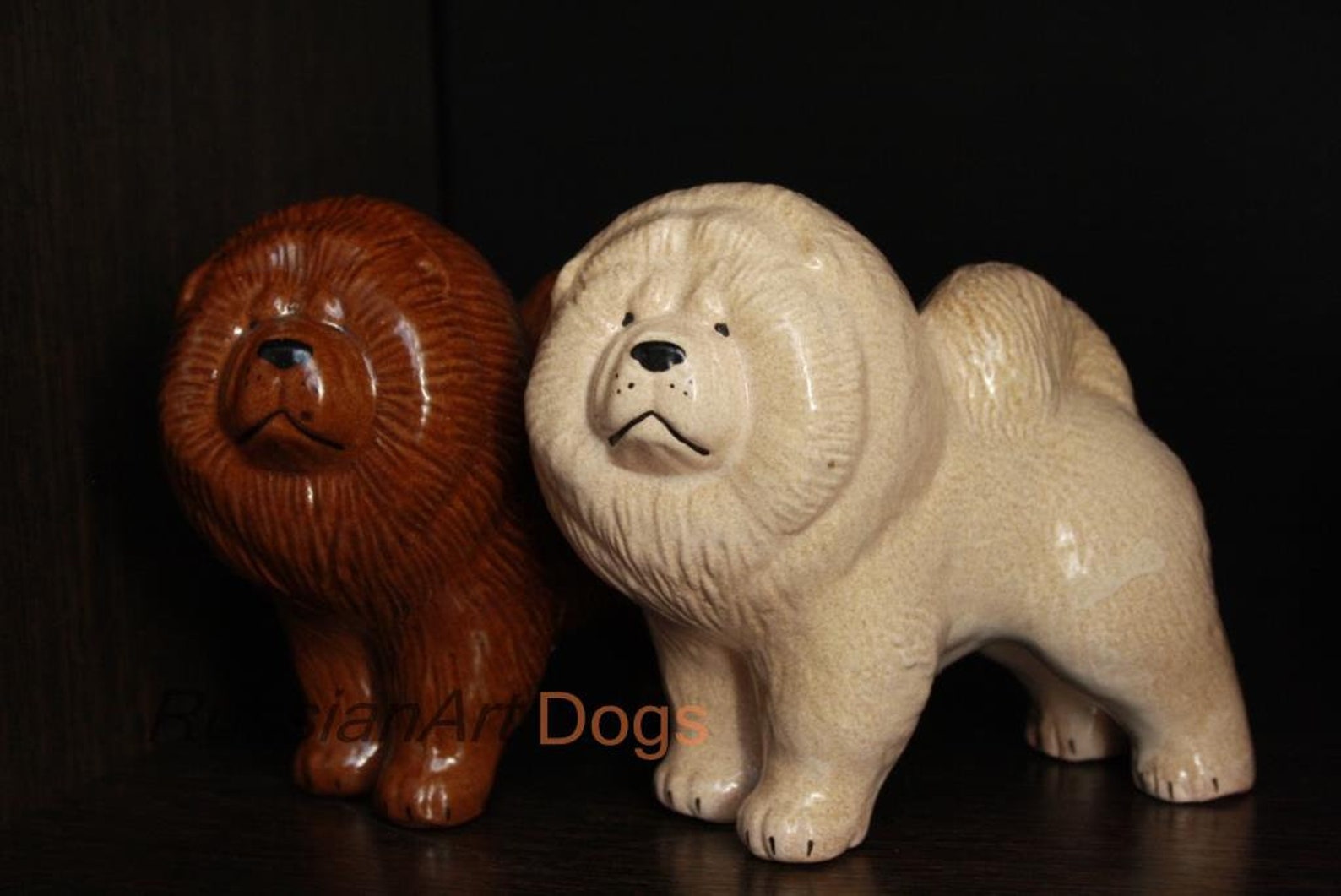 Chow Chow dog ceramic figurine handmade statue statuette Etsy