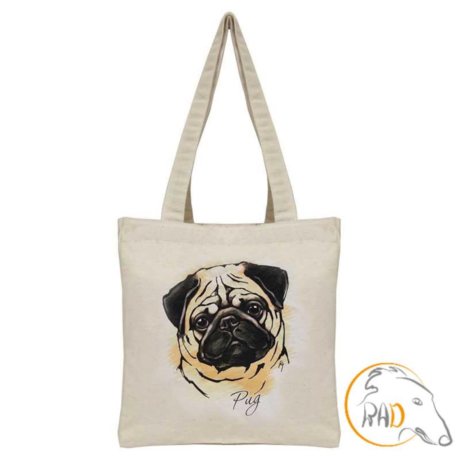 Shopper bag Pug Tote bag for Pet Lovers custom Etsy