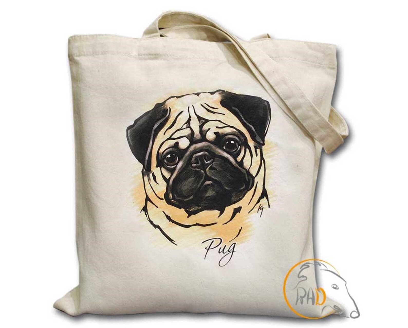Shopper bag Pug Tote bag for Pet Lovers custom Etsy