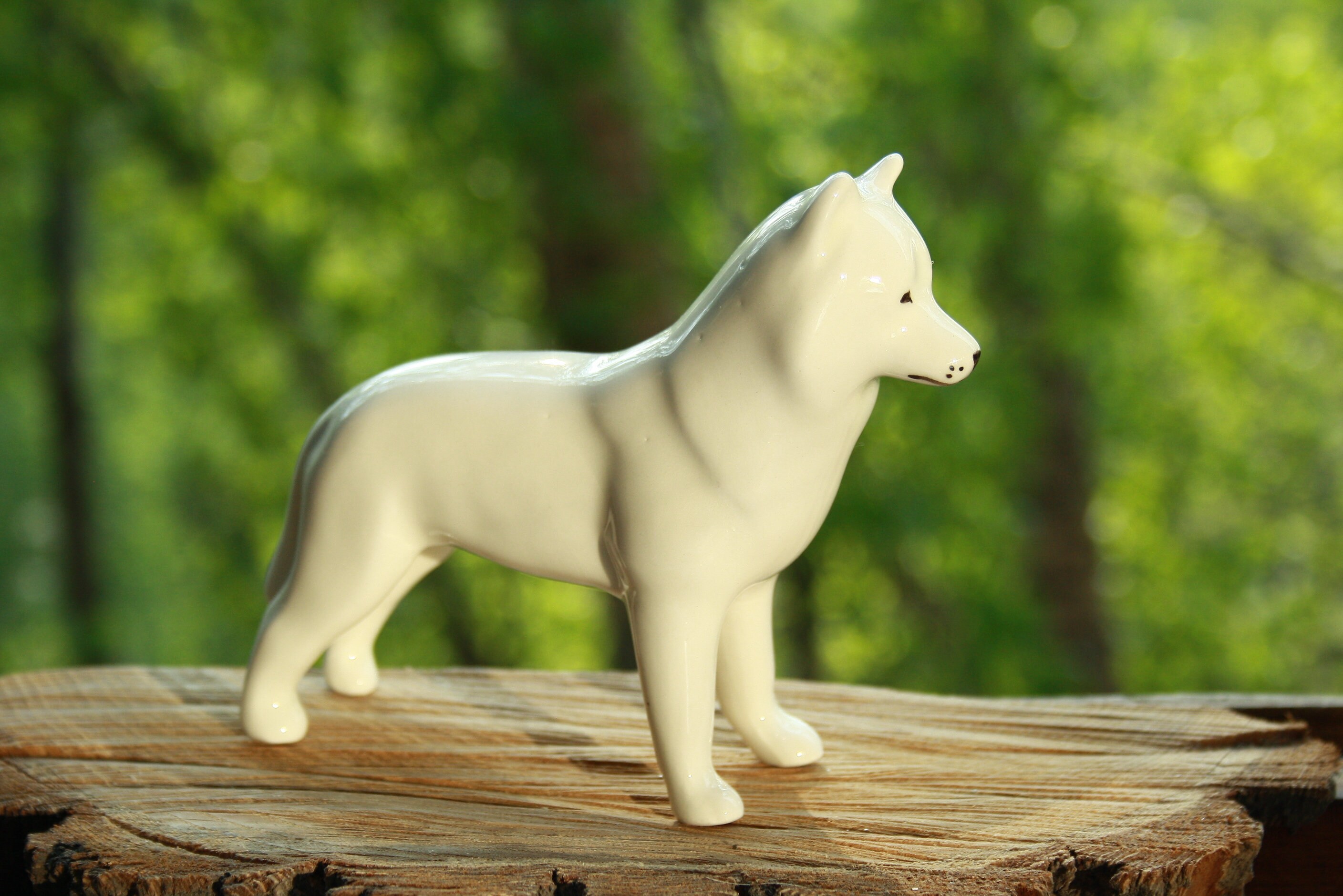 Siberian husky dog porcelain figurine handmade statuette Etsy