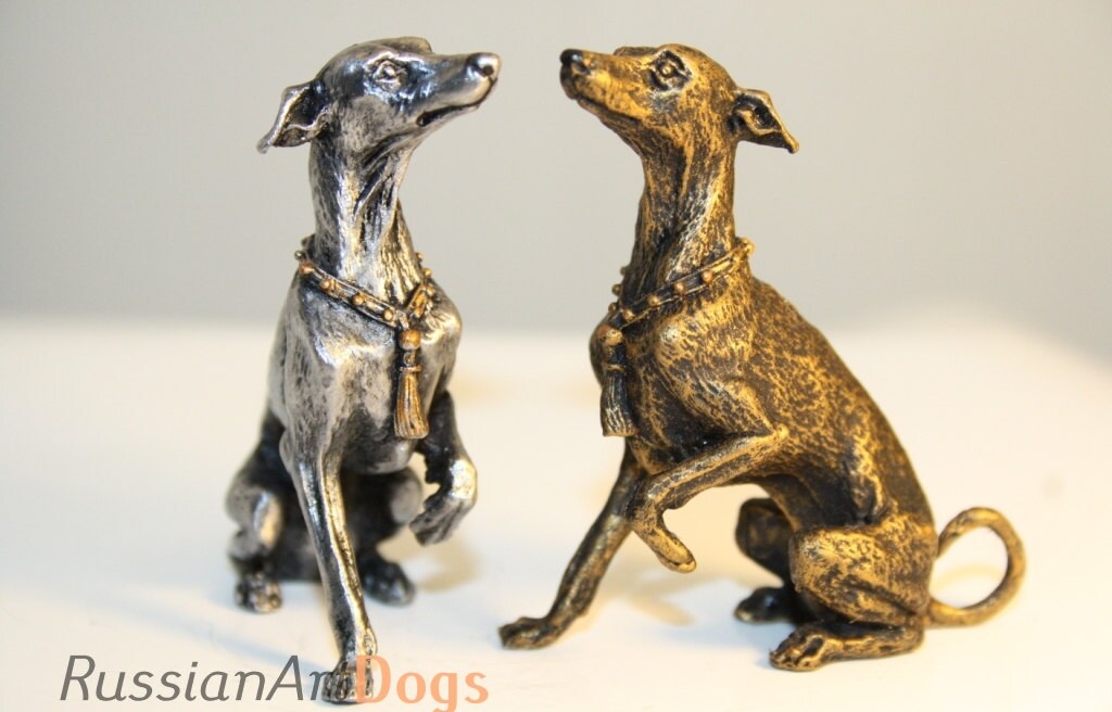 Italian greyhound Whippet Dog Miniature figurine statuette Etsy
