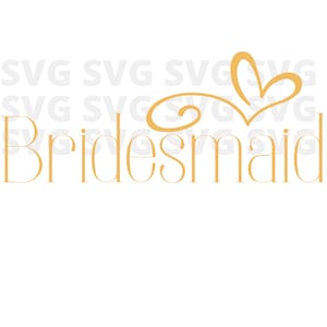 Bridesmaid SVG File for Cricut, PNG, Bridesmaid Heart Graphic, Bridal Wedding Digital Download, Crafting Engagement Icon, Cut Files Hearts