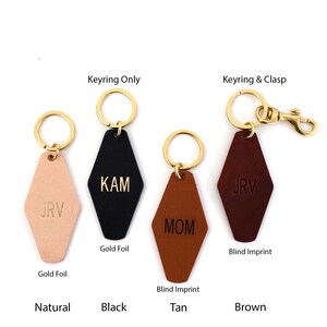 Personalized Leather Keychain Leather Key Holder Leather Key Fob Leather Key Chain Keyring Personalized Gift Cute Keychain image 3