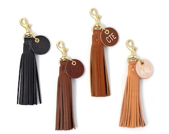 Leather Tassel Keychain | Leather Tassel | Tassel Keychain | Cute Keychain | Key Ring | Bag Charm | Leather Zipper Pull