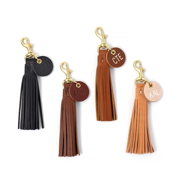 Leather Tassel Keychain