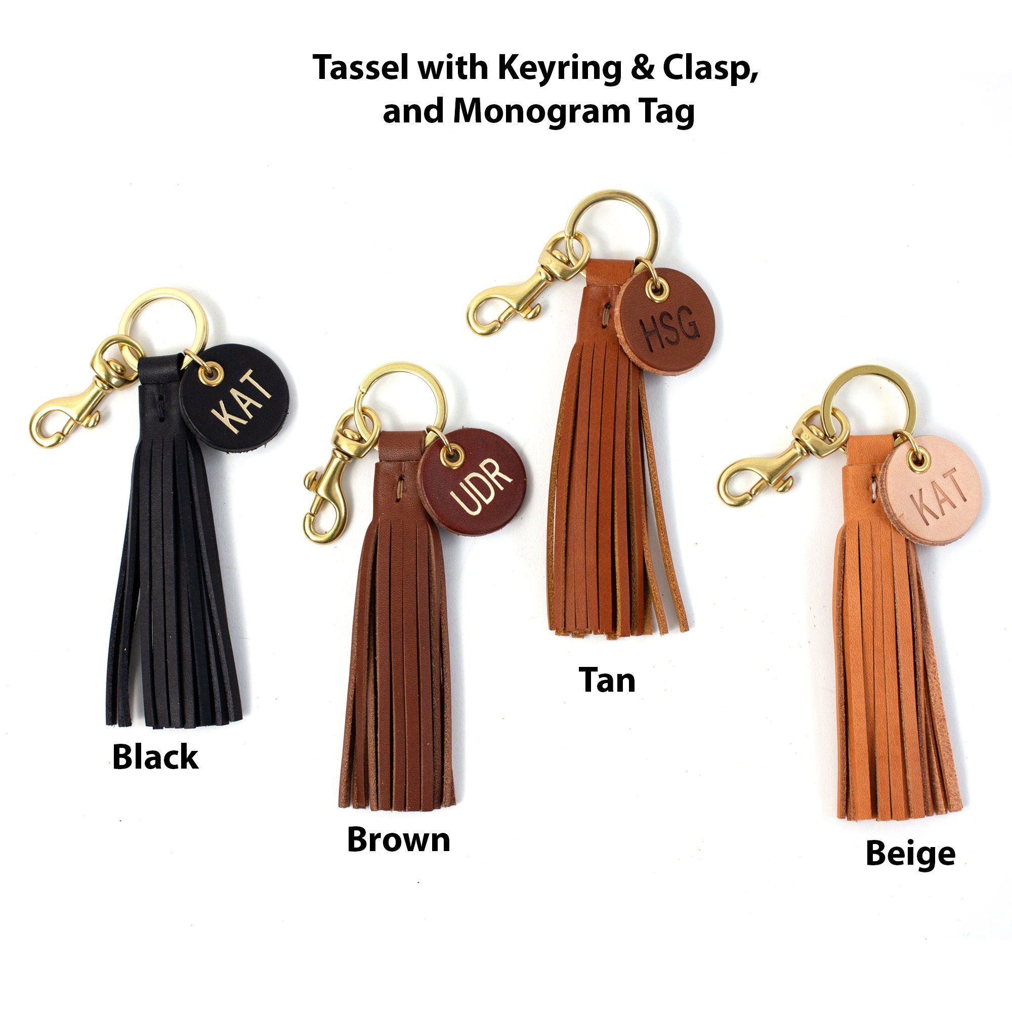 Leather tassel keychain with ring – Danielle Ryann