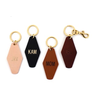 Personalized Leather Keychain Leather Key Holder Leather Key Fob Leather Key Chain Keyring Personalized Gift Cute Keychain image 4