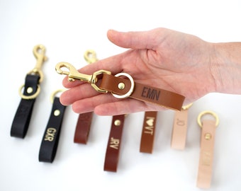 Personalized Leather Keychain | Custom Leather Key Fob | Leather Key Chain | Monogrammed Leather Key Holder | Key Ring | Personalized Gifts