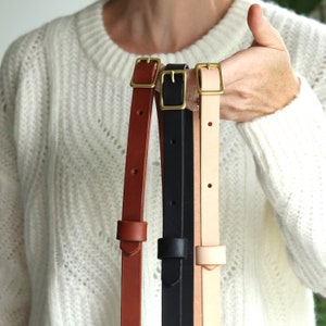 Handmade Leather Crossbody Strap: Adjustable Bag Strap with Brass Hardware