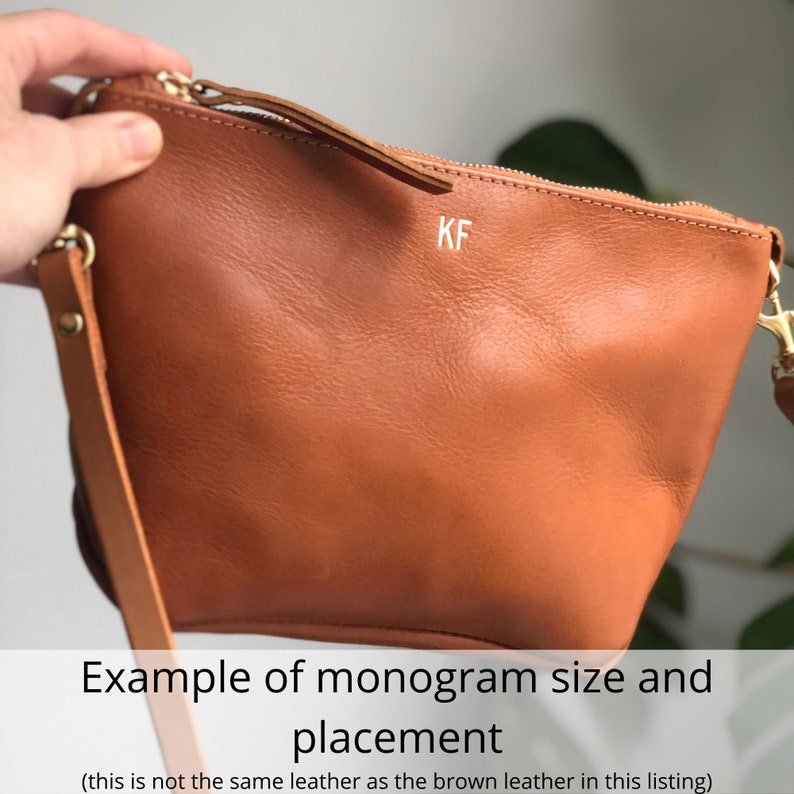 Small Beige Leather Crossbody Bag Tan Convertible Leather Clutch Small Leather Purse Personalized Bag Leather Zipper Pouch image 9