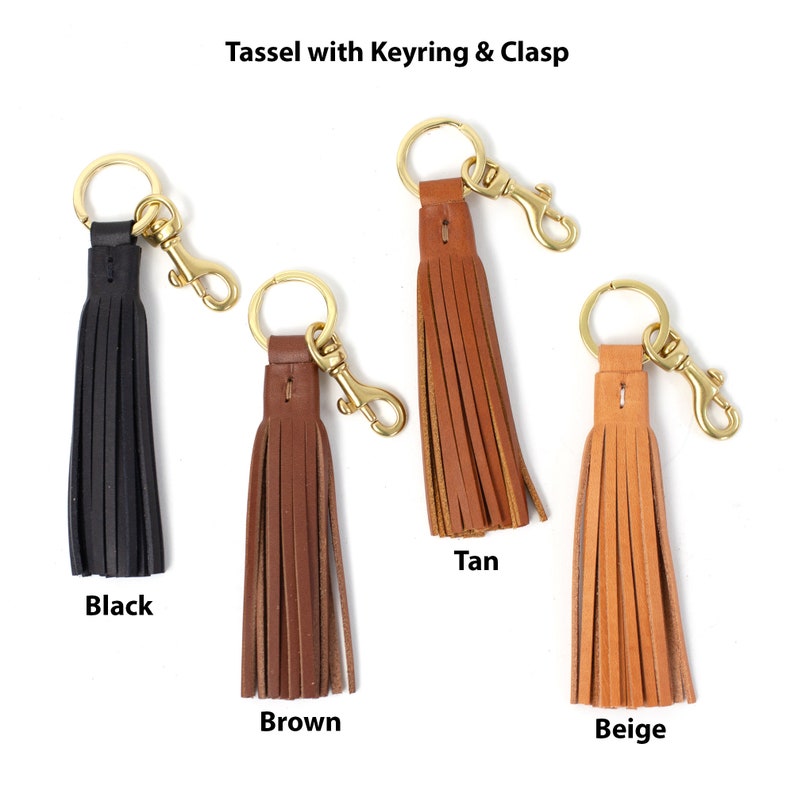 Leather Tassel Keychain Leather Tassel Tassel Keychain Etsy