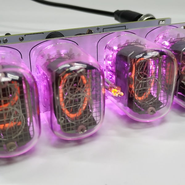 Nixie tube clock (assembled kit) 2.3  witch IN-12 tube violet backlight