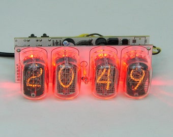 Horloge à tube Nixie (kit assemblé) rétroéclairage rouge à tube IN-12 de 2,3 sorcières
