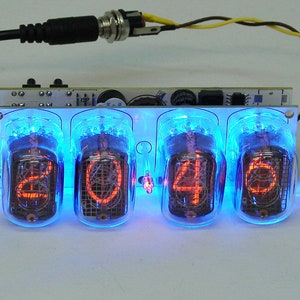 Nixie tube clock assembled kit 2.3 witch IN-12 tube blue backlight zdjęcie 1