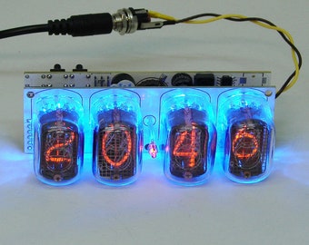 Nixie tube clock (assembled kit) 2.3  witch IN-12 tube blue backlight