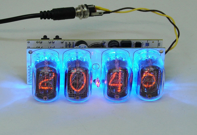 Nixie tube clock assembled kit 2.3 witch IN-12 tube blue backlight zdjęcie 1