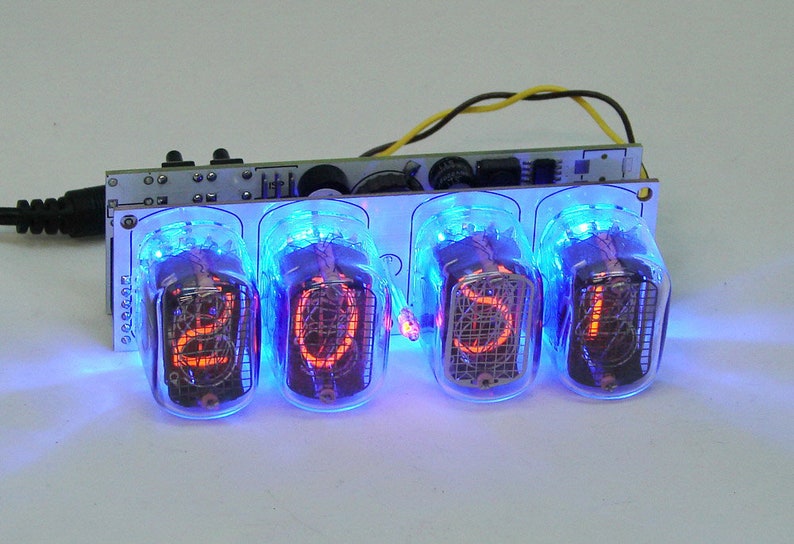 Nixie tube clock assembled kit 2.3 witch IN-12 tube blue backlight zdjęcie 2