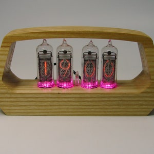 Wooden nixie tube clock - in14 tube, RGB-multicolor backlight