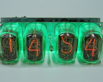 Horloge à tube Nixie (kit assemblé) rétroéclairage vert à tube IN-12 de 2,3 sorcières