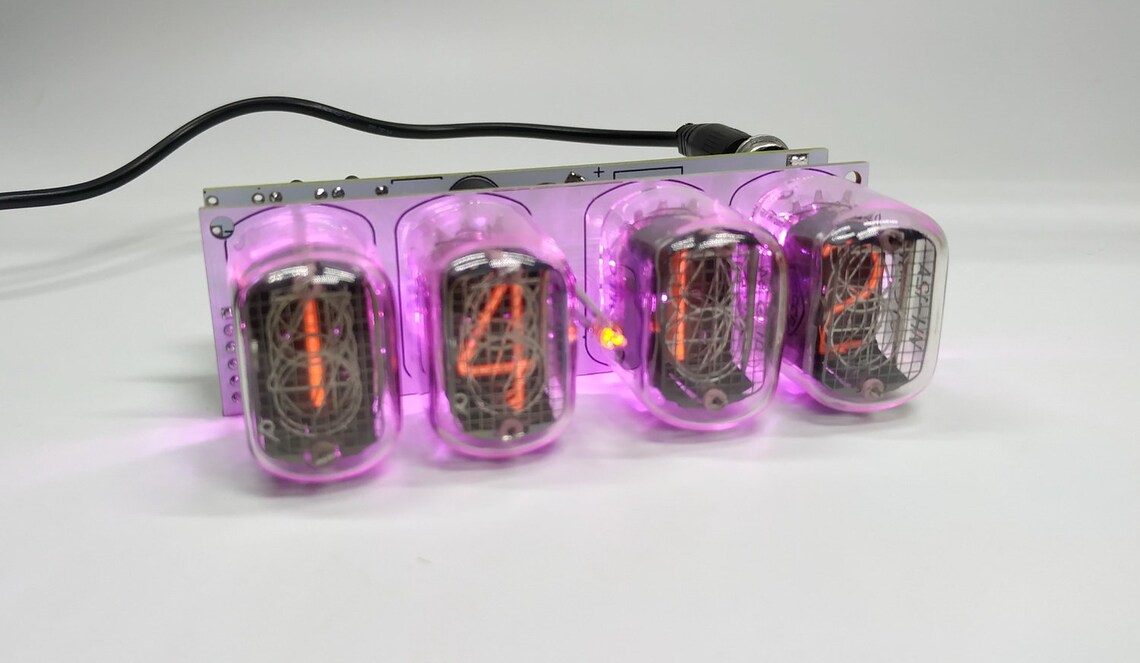 Nixie Tube Clock assembled Kit 2.3 Witch IN12 Tube Violet Etsy