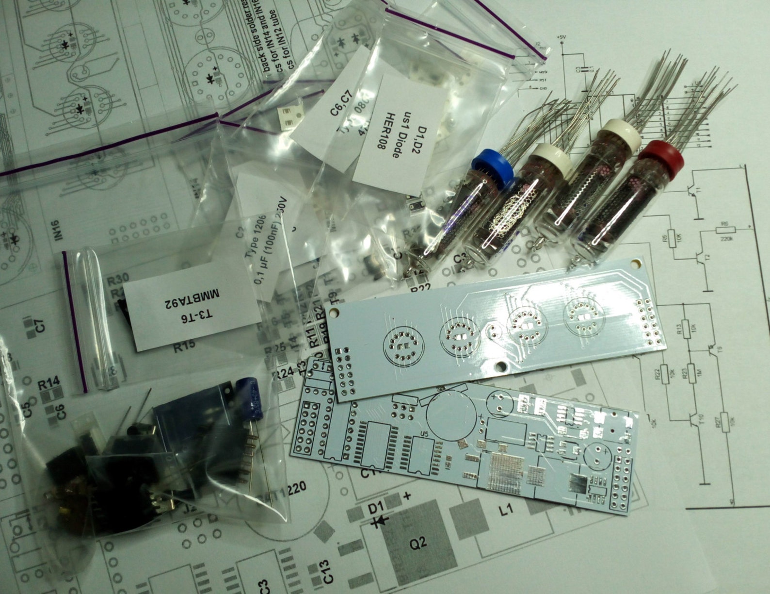 Nixie Tube Clock Kit 2.3 With IN16 Tubes in Wood Box Etsy