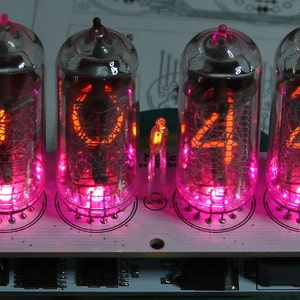 Assembled Nixie tube clock IN-14 tube multicolor RGB backlight v2.3