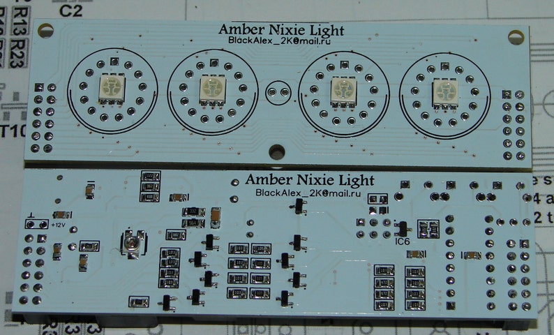 Nixie tube clock kit 2.3 IN-14 Tubes and multicolor RGB backlight in wood box image 2