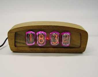 Wooden nixie tube clock - in12 tube, RGB backlight