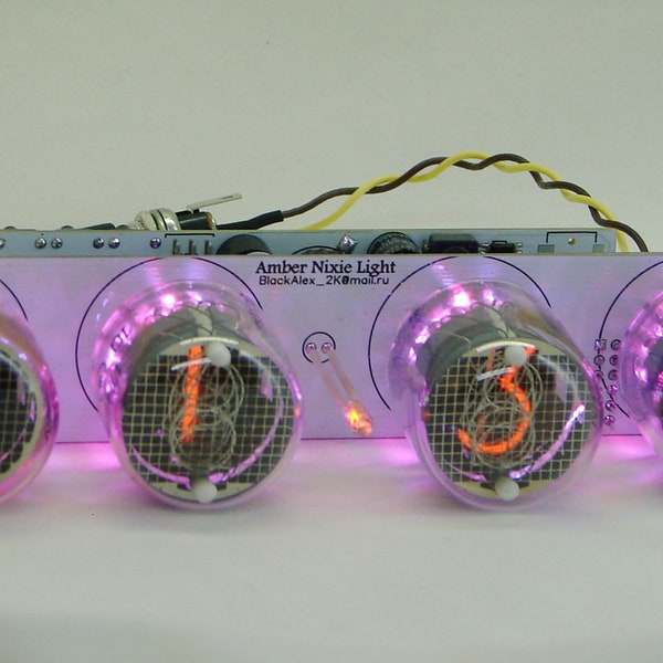 Nixie tube clock (assembled kit) 2.3  witch IN-4 tube Monocolor or RGB backligh
