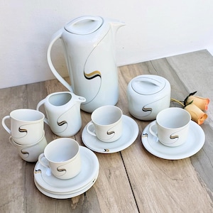 Vintage Espresso Set/15pcs Waldsassen Bareuther/Porcelain Coffee-Demitasse Set/Made In Germany/European Serving Ware/Home Entertaining
