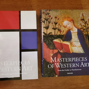 Meisterwerke der westlichen Kunst/Zwei Bände-1996 Edition/Coffee Table-Dekoratives Buch/Referenz-Kunstgeschichte/Berühmte europäische Künstler/Kostenloser Versand
