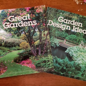 Fine Gardening Books-Zestaw dwóch książek/Miękka okładka-Wydanie z 1994 r./Dom i życie/Inspiracje ogrodnicze/Projektowanie ogrodów-Wiedza/Praktyczny przewodnik