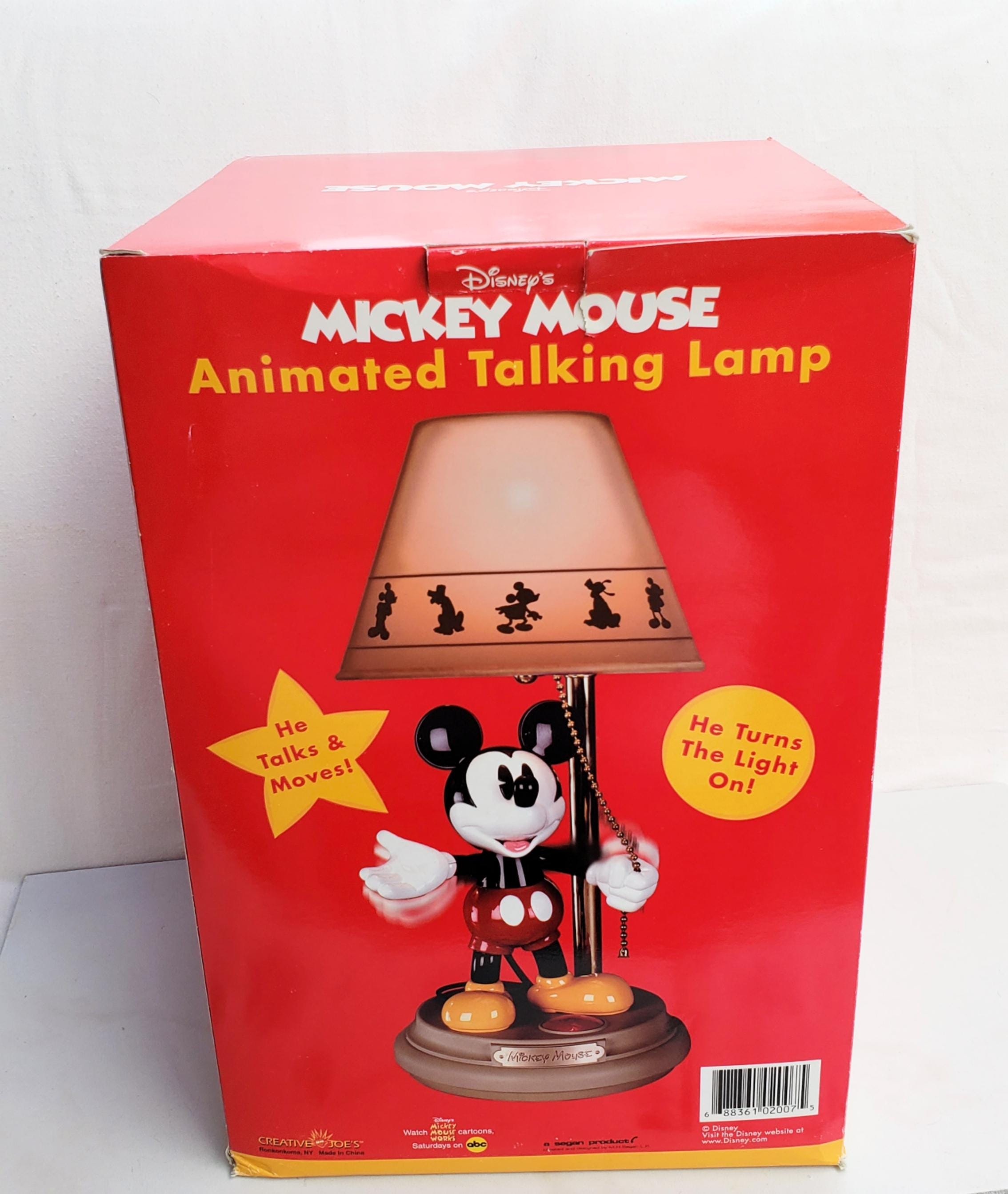 Vintage Mickey Mouse Animated Talking Lamp/new-in-box/disney 