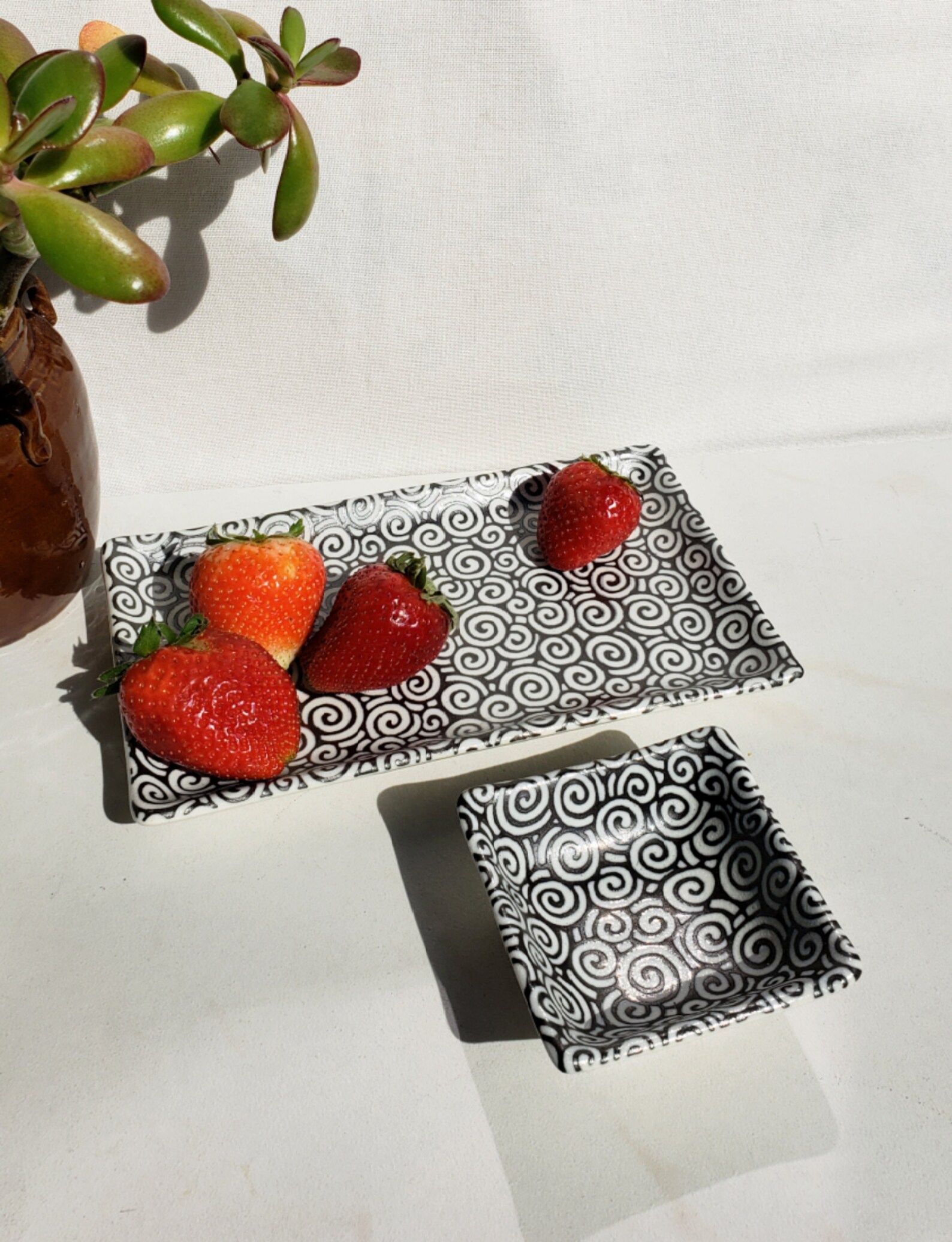 Vintage Rectangular Sushi Plates 4pc Set/Cobalt Blue & Etsy