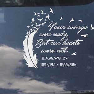 Memory of Decal  #2 (Your wings were ready, but our hearts were not) (Custom): Auto, Decal