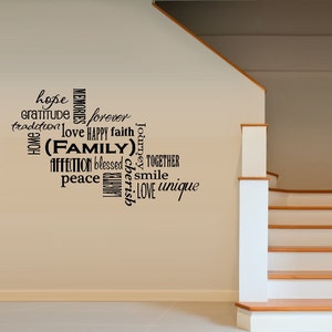 FAMILY Word Collage  ~ Wall or Window Decal