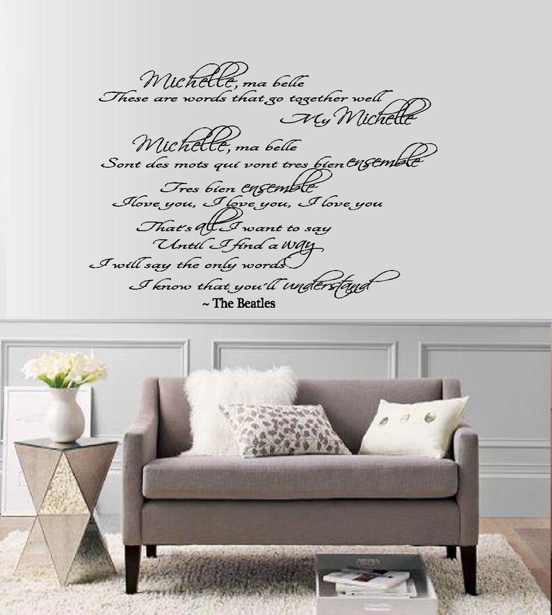 Michelle Ma Belle Lyrics Wall or Window Decal Etsy Michelle Ma Belle Lyrics Wall or Window Decal Etsy