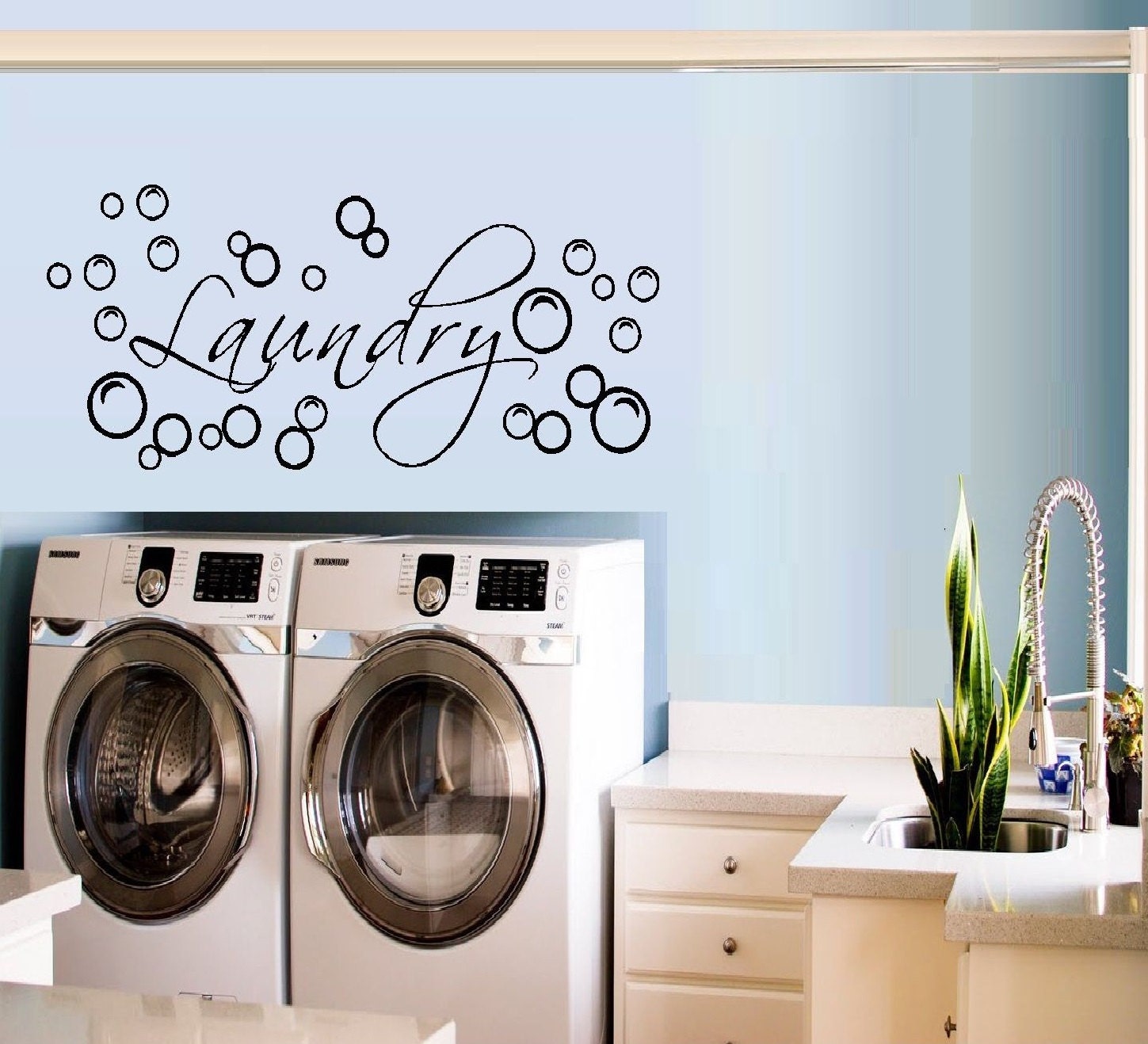 Laundry With Bubbles Wall Or Window Decal Etsy 