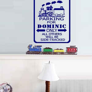 Train Parking ONLY  (Custom Name) sign ~ Wall, Door or Window Decal