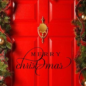 Merry Christmas #2 - Christmas, Wall, Door or Window Decal 10&quot; x 20&quot;