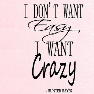 I Don't Want EASY I Want CRAZY Lyrics Wall or Window 